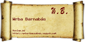 Wrba Barnabás névjegykártya